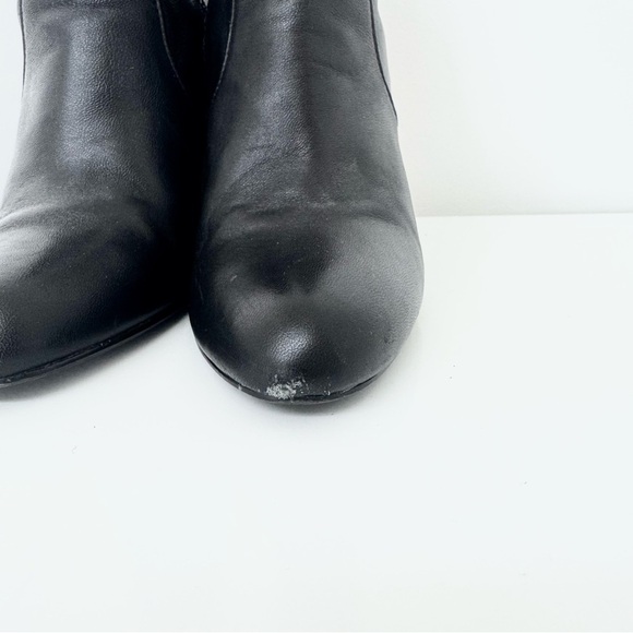 Steve Madden Editor black leather mid-calf bootie with almond toe size 7.5 - Picture 3 of 9